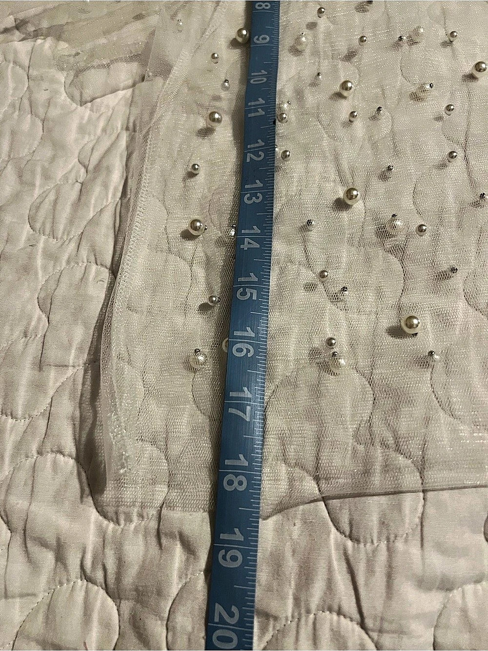 BKE Sheer Beaded Blouse in White Size Medium Like New - Picture 7 of 7